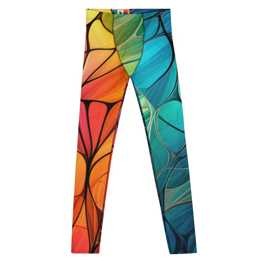 Men's Leggings, Abstract, Stained Glass